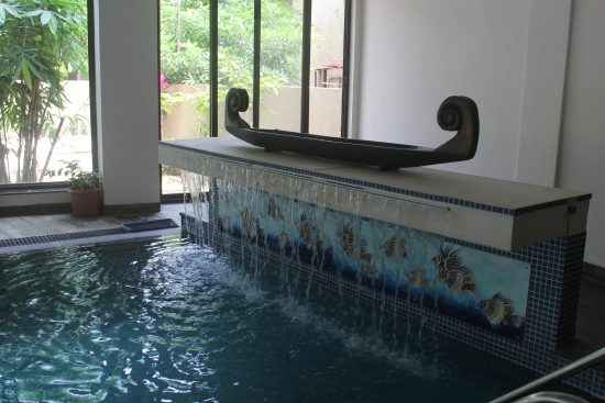 Swimming pool rain shower